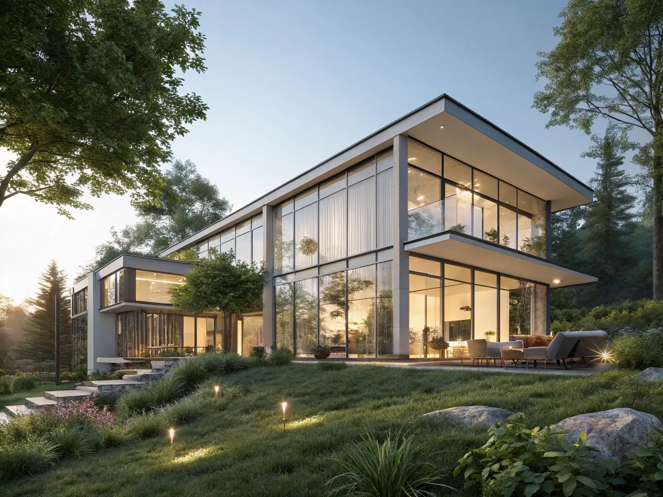 A 3D rendering of a custom-designed residential building, illustrating the tailored solutions EuroBati.es offers to meet unique client needs.